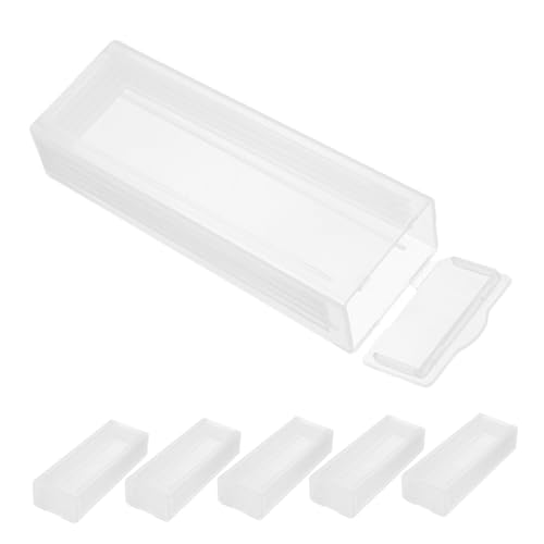 FUNOMOCYA 6pcs Plastic Microscope for 5 Slides and Moisture-Resistant Cover and Stain Kit Included Lab Accessory Storage