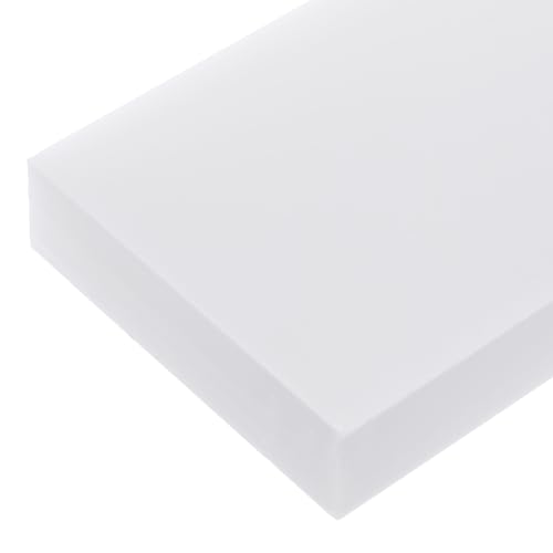 Rebower 4-1/2" x 3" x 3/4" HDPE Plastic Sheet, High Density Polyethylene Sheet Cutting Board White Solid Block, [for DIY, Home Floor]
