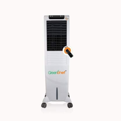 Image of Greenchef 36 L Tower Air Cooler (White, Krissha Air Cooler - 36 Ltrs with Remote)