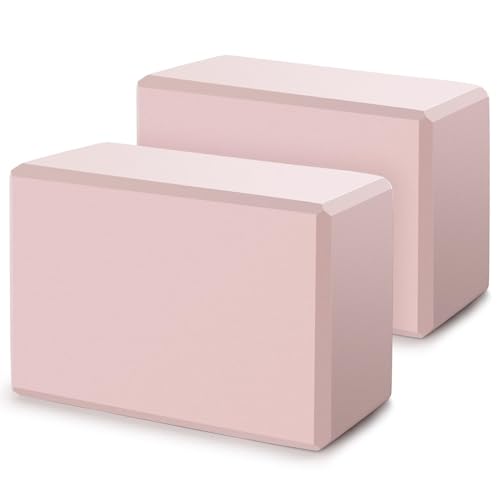 Qutoob Yoga Block Supportive Soft Non Slip Foam Surface Supportive Lightweight Odor Resistant Yoga Accessories for Pilates Meditation General Fitness Stretching Toning (Pink)