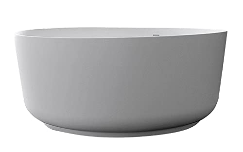 Clarke Products ‘ANDAZ’, Matte White Solid Surface Freestanding Bathtub, Contemporary Stand Alone Soaking Tub, Round Shape, White Drain and Overflow Included (51"x51") Clarke Products ‘ANDAZ’, Matte White Solid Surface Freestanding Bathtub, Contemporary Stand Alone Soaking Tub, Round Shape, White Drain and Overflow Included (51"x51")