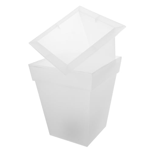 Kisangel Pot De Fleurs Lumineux à Énergie Solaire Carré Étanche Pour Jardin Décoration Extérieure Éclairage Blanc Lumineux Décoratif Usage Extérieur