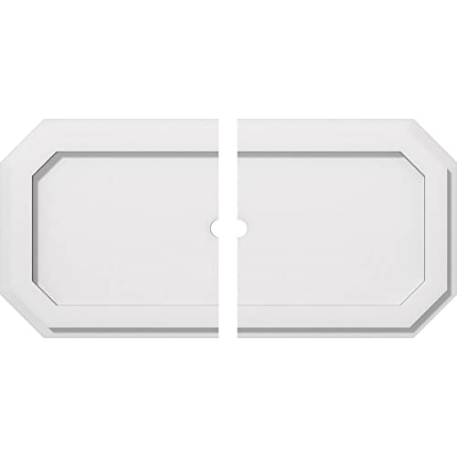 Ekena Millwork CMP24X12ED2-01000 Emerald Architectural Grade PVC Contemporary, Two Piece Urethane Ceiling Medallions 24"W x 12"H x 1"ID x 8 1/4"C x 1"P