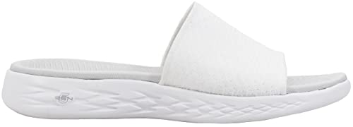 Skechers Women's On-The- Go 600-Nitto Slide Sandal, White, 10 M US