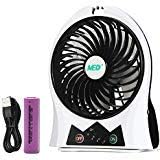 MED® Rechargeable Portable Handheld Mini USB fan with Upgrade 2600mAh Battery,with Side Light, 3 Speeds, Personal Cooling for Traveling,Boating,Baby Stroller,Fishing,Camping