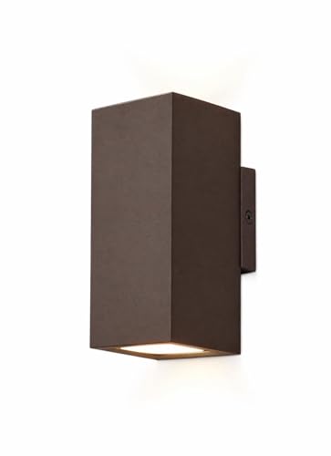 TEKHOME Applique da Esterno GU10 IP65 Up Down, Lampada da Parete Moderna Doppia Emissione per Giardino Terrazzo Facciata, Impermeabile in Alluminio, Luce su e giù, Lampadina Non Inclusa ES55-C