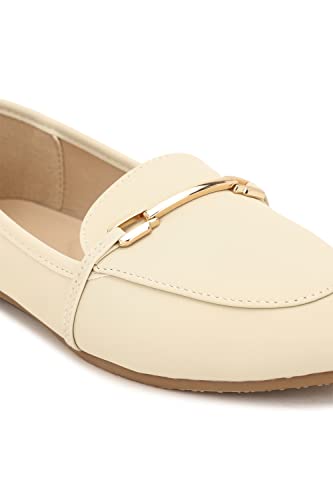 Image of Van Heusen Womens Cream Ballerinas Ballet Flat