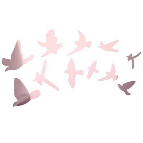 MAGICLULU Stickers Muraux Oiseaux Volants en Acrylique 11pcs Décoration Murale Miroir pour Salon Bureau Ambiance Élégante Résistante la Décoloration