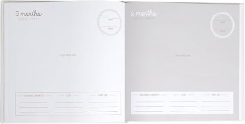 Kate & Milo Linen Baby Book, First 5 Years Memory Book, Newborn Milestone Journal, Baby Boy and Baby Girl Keepsake, White and Gold (Pack of 2)
