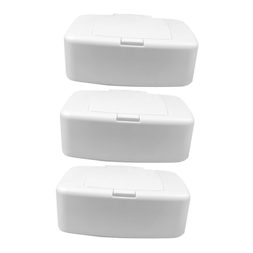 Cabilock 3Pcs Capacity Tissue Storage Box Sleek Wipes Dispenser Versatile Container for Home Office Bathroom Nursery