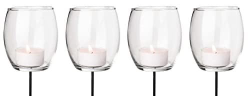 Novaliv 4X Teelicht-Gläser mit 30 Teelichtern | Klar | Ø 6cm x...