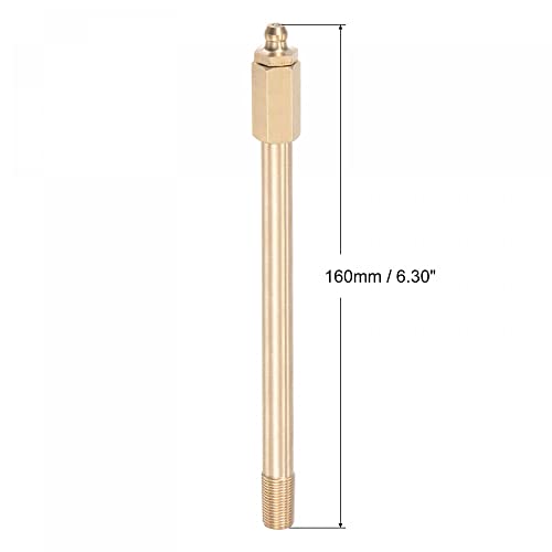 Image of uxcell Brass Straight Grease Fitting Assortment G1 /8 inch Thread 160mm Length Hydraulic Grease Fitting Accessories