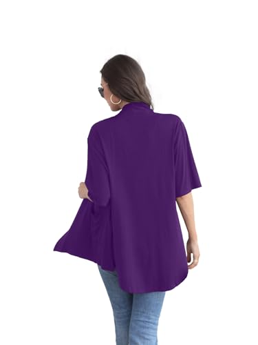 Image of ADANIKI Women 2026 Summer Lightweight Cardigan, Short Sleeve Open Front Casual Trendy Womens Kimono Cover Up with Pocket