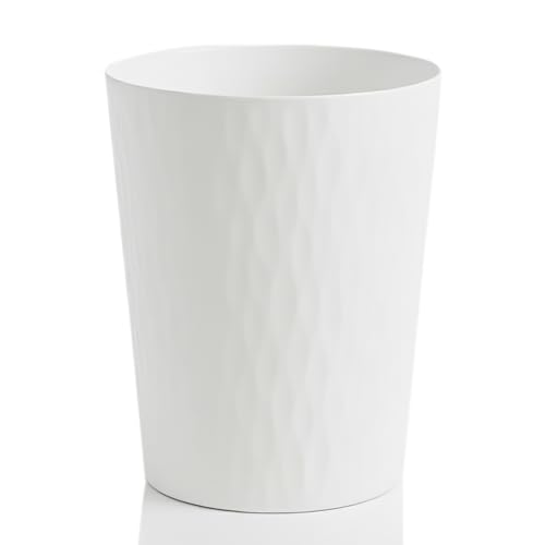 Sinoba Corbeille à papier 9099 Poubelle en plastique idéale pour chambre d'enfant, bureau, cuisine Hauteur 30 cm 12 l (Blanc)
