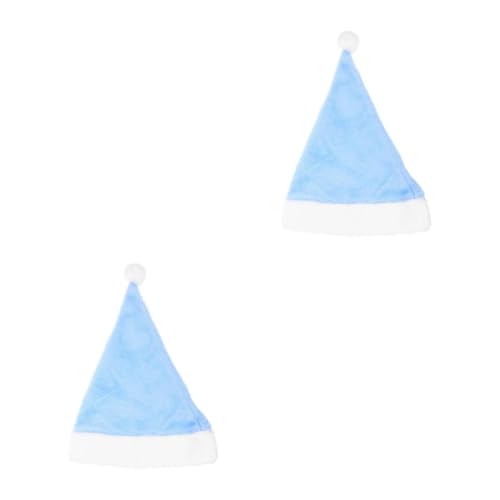 ULTECHNOVO 2 Stck. Blauer Weihnachtsmann Hut aus Weichem Plüsch...