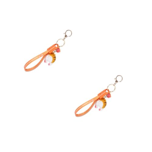 Beavorty 2 Llaveros Colgantes Con Dibujos Animados Cable De Carga Para Teléfono Cable De Datos USB Tipo C Llavero Cable De Datos Para Teléfono Abs Color Naranja