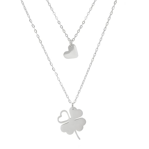 Collier Alhambra en argent sterling, pendentif minimaliste luxe