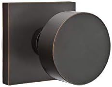 EMTEK Juego de privacidad de roseta cuadrada con perilla redonda de acabado a juego, elección de 7 acabados, 5210ROUUS10B, bronce aceitado (US10B)