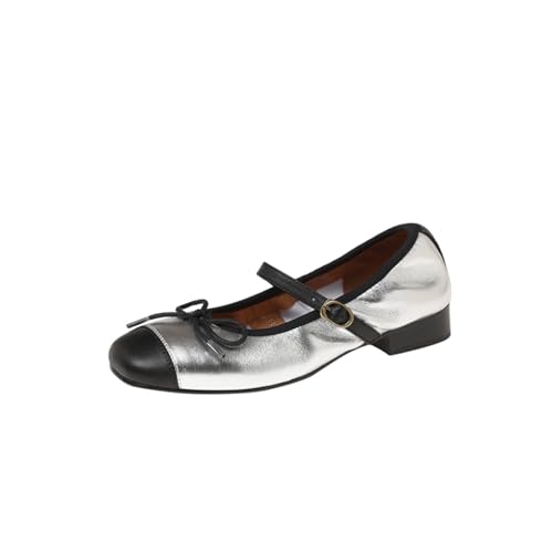 Women's Ballet Flats Comfortable Low-Heeled Dance Shoes Mary Jane Shoes