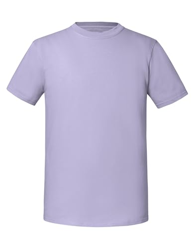 COOZO Men's Classic Blank Ringspun Premium Crew Neck Short Sleeve T-Shirt - Soft Lavender - 2XL