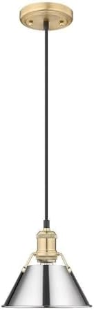 Golden Lighting 3306-S BCB-CH Orwell - 1 Light Small Pendant-7.5 Inches Tall and 7.5 Inches Wide, Finish Color: Brushed Champagne Bronze, Shade Color: Chrome, Installation: Traditional