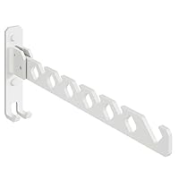 Foldable Clothes Hanger, Coat Hook, Aluminium Alloy Hanger, Hook, Wall Hanger, Wall Hook, Used for Hanging Clothes in Balconies, Bathrooms, Corridors (White)