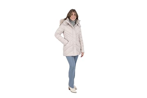 Manteau Nine West Puffer haut de gamme à capuche fausse fourrure