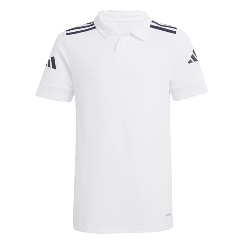 adidas Unisex - Bambini e Ragazzi Squadra25 Cotton Polo Kids Shirt, White/Black, 13-14 Years