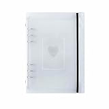 Baitu A5 Binder Photocard Album,6-Ring Binder Photo File Pages Transparent Frosted Binder Cover...