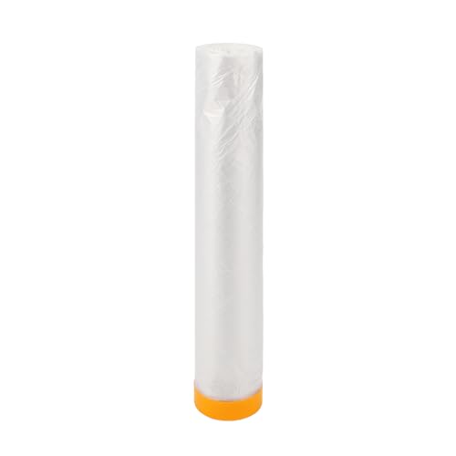 Image of 1 Pcs for Wall Covering Frames Cars Auto Body Paint Supplies Pre-Taped Masking Film Plastic Cover 1000x450cm / 32.81ftx177.17 inch White Orange PE Film