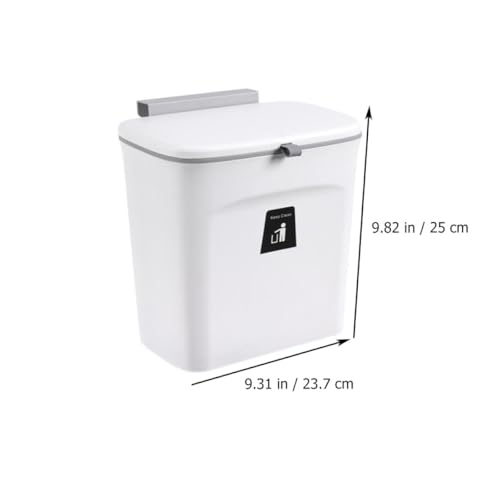 Caneca de basura colgante blanca con tapa pequeña para cocina miniatura 7
