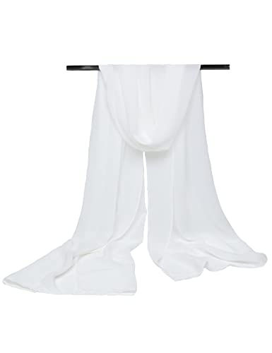 Chiffon Damenschal für elegante Sommeroutfits - Hochzeit, Party, Abendkleid - Ivory