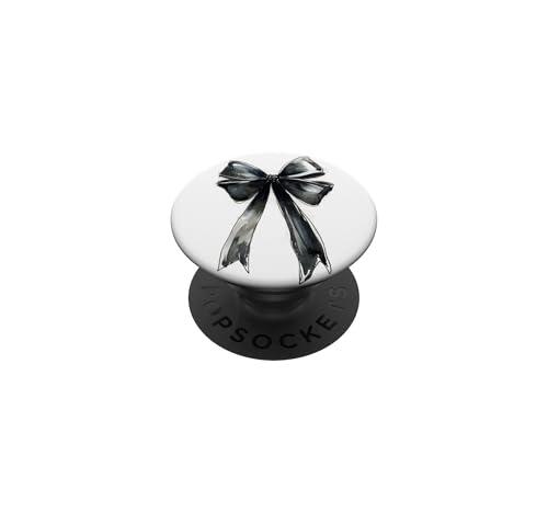 Girly | Bow in Watercolor || Coquette | Aesthetic Black Bow PopSockets Adhesive PopGrip