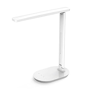 Bureaulamp, led-tafellamp, dimbare 5 helderheidsniveaus, 3 kleuren, draagbare tafellamp met touch-bediening, voor kantoor, lezen, studeren, 7,5 W