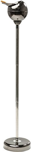 Kare Design Floor Ashtray Spheric Gunmetal, Black, Steel Chromed, Height-Adjustable, Modern Pedestal Ashtray with Lid, 72x13x13 cm (H/W/D)