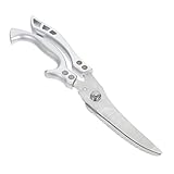 CLISPEED 1 Stück Reinigungs schere Hühner knochens chere kitchen scissors sicherheitsschloss gefluegelschere geflügelschere Edelstahlschere Küchenschere für Knochen Rostfreier Stahl Silver