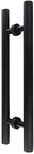 Poignée de porte push-pull noire en acier inoxydable pour porte en bois métal ou verre