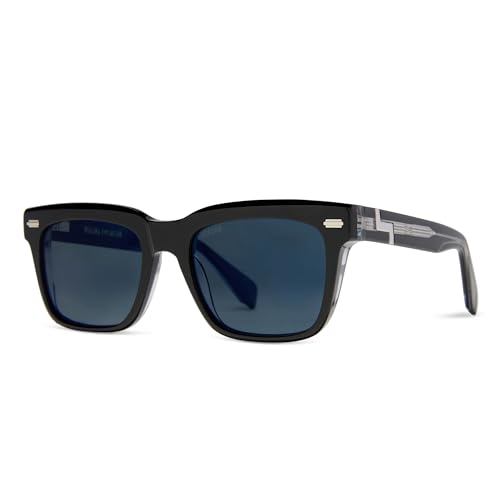KIAURA EICHLER Premium UV400 Polarized Sunglasses XL & Original Sizes Shape Memory Acetate Frames Scratch-Resistant Lenses Flexible Spring Hinges - (Black Crystal XL)