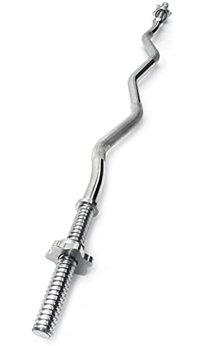 Spinlock EZ Curl Bar for 1-Inch Plates, 4-Foot, 5kg for Home Strength Training from The Restored