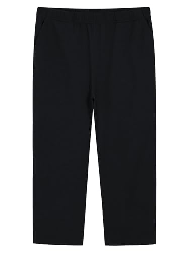 Weintee Women's Plus Size Petite Cotton Pull On Pants with Pockets