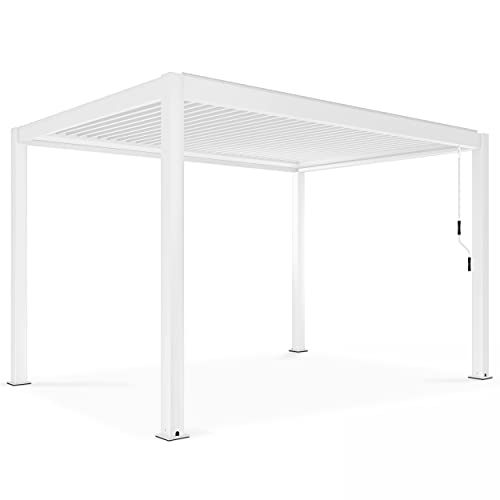 Oviala Pergola bioclimatique autoportée Blanche 3x4m