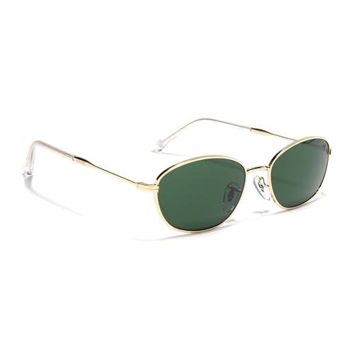 Image of Voyage Oval Polarized Sunglasses for Men & Women (Black Lens | Grey Frame - MG7625)