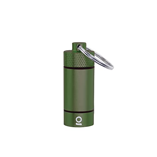 ONGROK Premium Mini Storage Tube, Keychain, Pocket-Sized, Airtight, Aluminum Metal Holder and Case (Green)