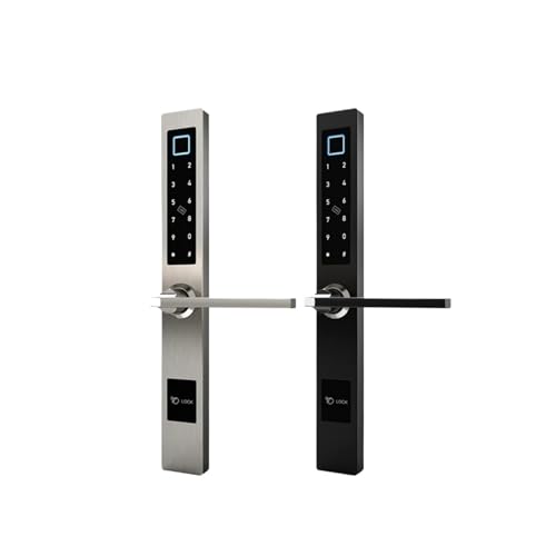 Cerraduras de puerta biométricas Waterpraoof europeas con huellas dactilares, cerradura de puerta inteligente electrónica, cerradura con código de tarjeta RFID, for puerta de vidrio de aluminio(4585 S