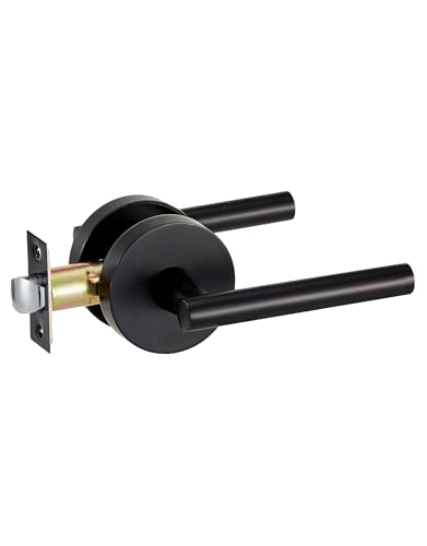 Image of Lethato Matte Black Passage Door Handles, Closet Door Handles Black,Matte Black Dummy Closet Handle, Black Door Handle Passage for Closet /Hallway(1 Pack)