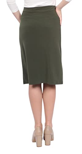 Kosher Casual Midi Knee Skirt for Women in Wrinkle Free Silky Dressy Fabric3