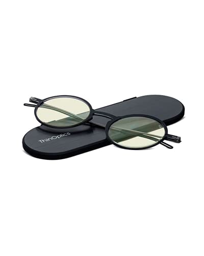 Image of ThinOptics unisex-adult Manhattan Blue Light Blocking Glasses Round Reading Glasses