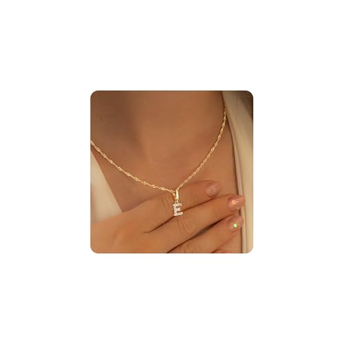 TINGN Goldkette mit Buchstaben für Frauen - Personalisierte Monogrammkette mit Namen - Schmuck für Teenager und Mädchen TINGN Goldkette mit Buchstaben für Frauen - Personalisierte Monogrammkette mit Namen - Schmuck für Teenager und Mädchen