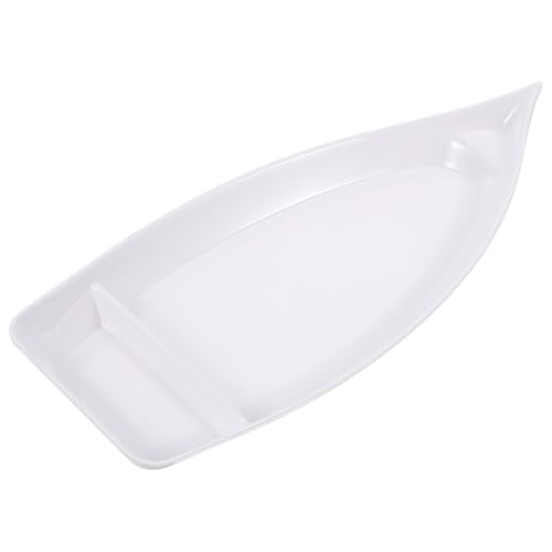 Plato decorativo para sushi en forma de barco, melamina miniatura 1