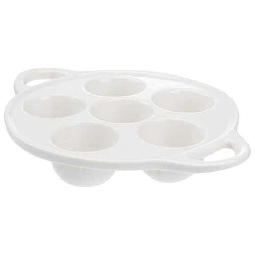 CONGARTENO Plato de Cerámica para Hornear Caracoles Resistente al Horno y Microondas Compartimentos Apto para Lavavajillas para Cocina y Restaurante